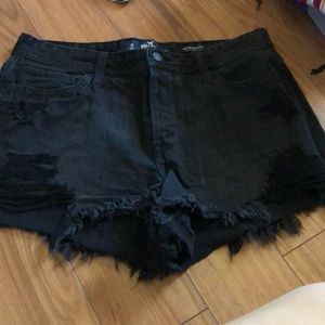 hollister black jean shorts